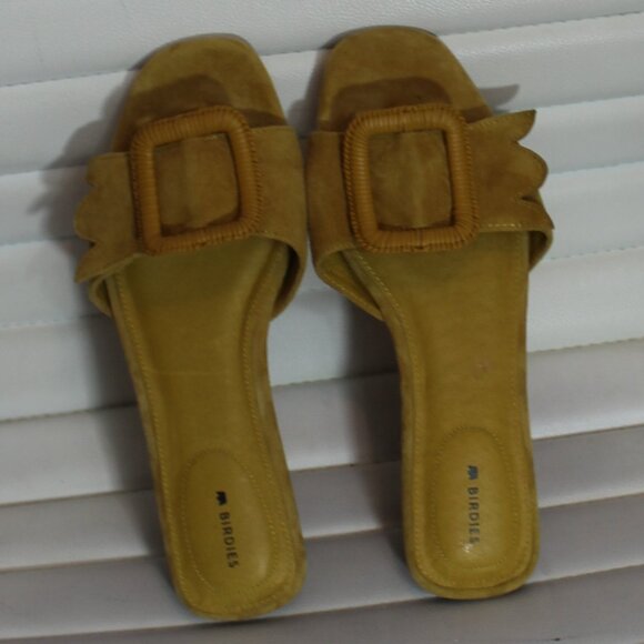 Birdies THE KIWI in Sunflower Suede slide sandals faux -leather size 9 - Picture 2 of 7